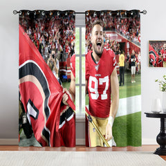 Nick Bosa Blackout Curtains Drapes for Window Treatment Set
