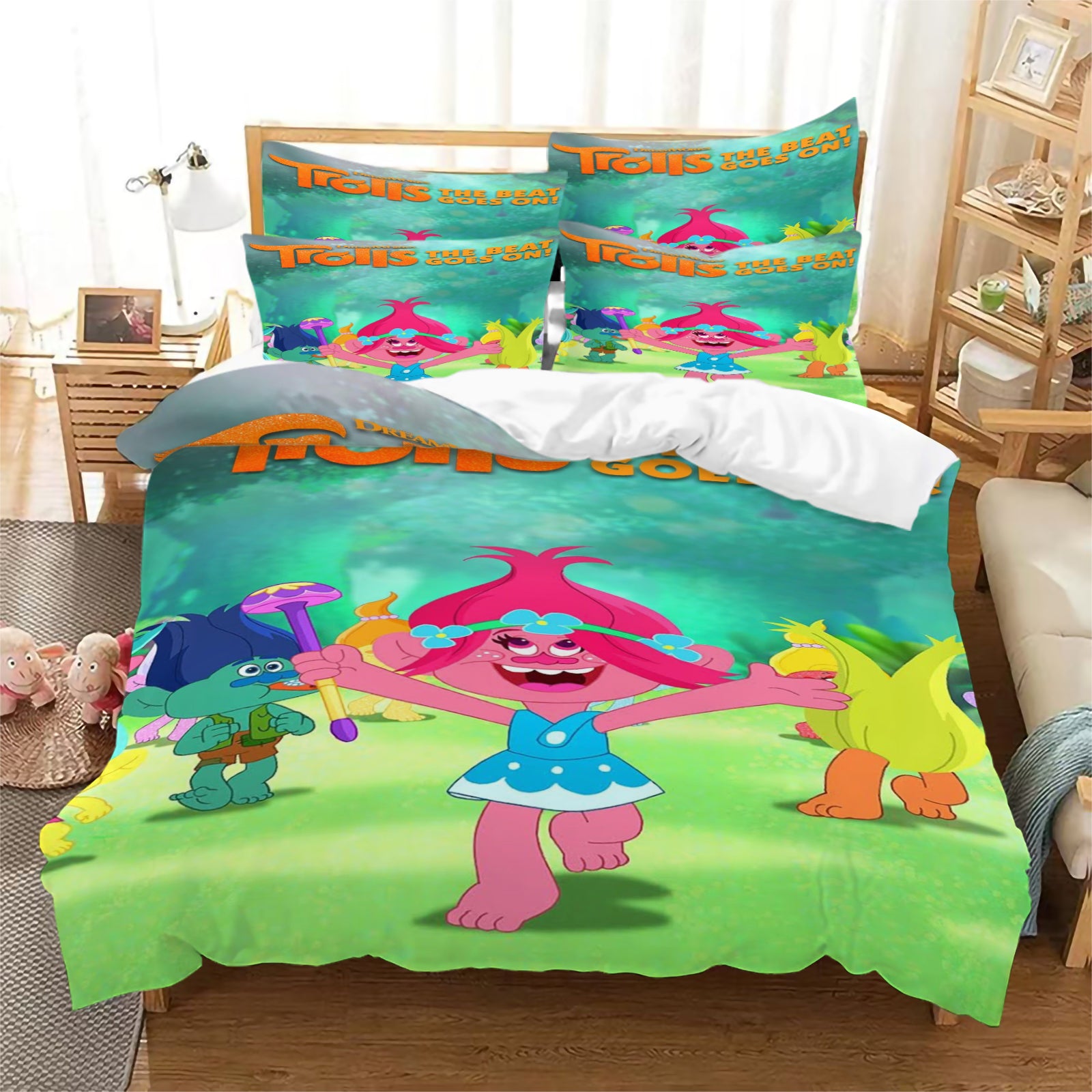 2025 New Trolls The Beat Goes On Duvet Cover Quilt Case Pillowcase Bedding Set Without Filler