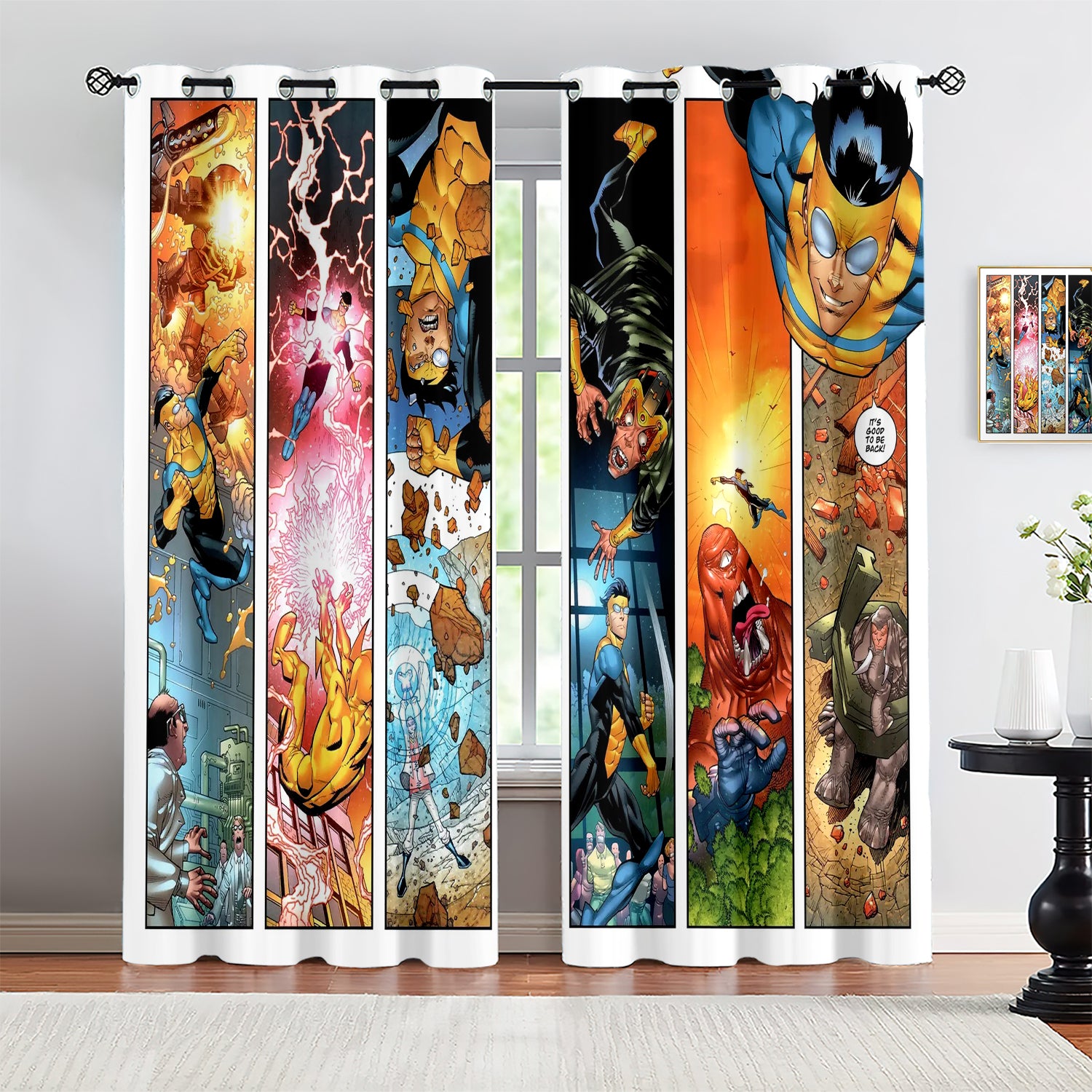 Invincible Season Blackout Curtains Drapes for Window Treatment Set