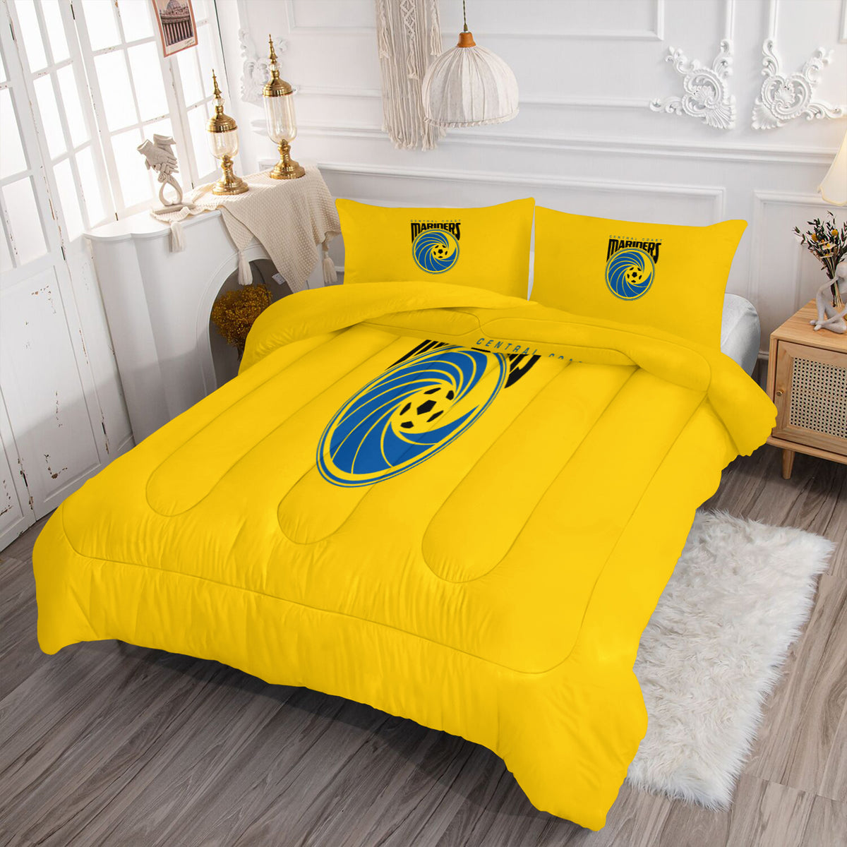 Central Coast Mariners Soccer Comforter Pillowcase Sets Blanket All Season Reversible Quilted Duvet