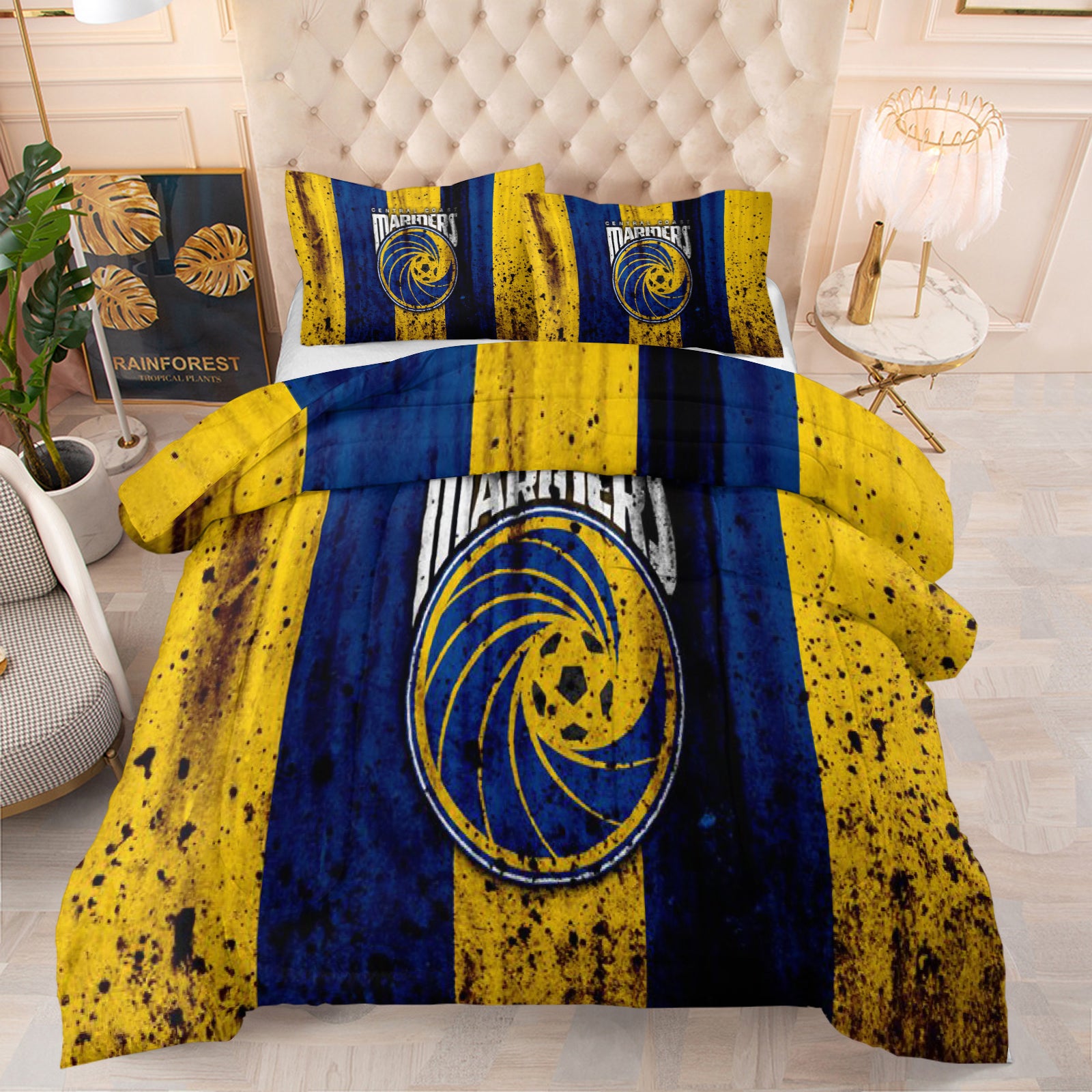 Central Coast Mariners Soccer Comforter Pillowcase Sets Blanket All Season Reversible Quilted Duvet
