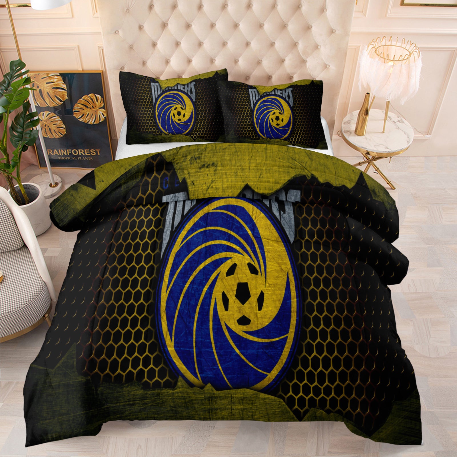Central Coast Mariners Soccer Comforter Pillowcase Sets Blanket All Season Reversible Quilted Duvet