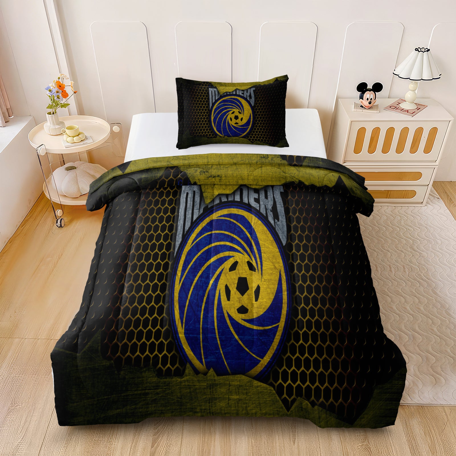 Central Coast Mariners Soccer Comforter Pillowcase Sets Blanket All Season Reversible Quilted Duvet