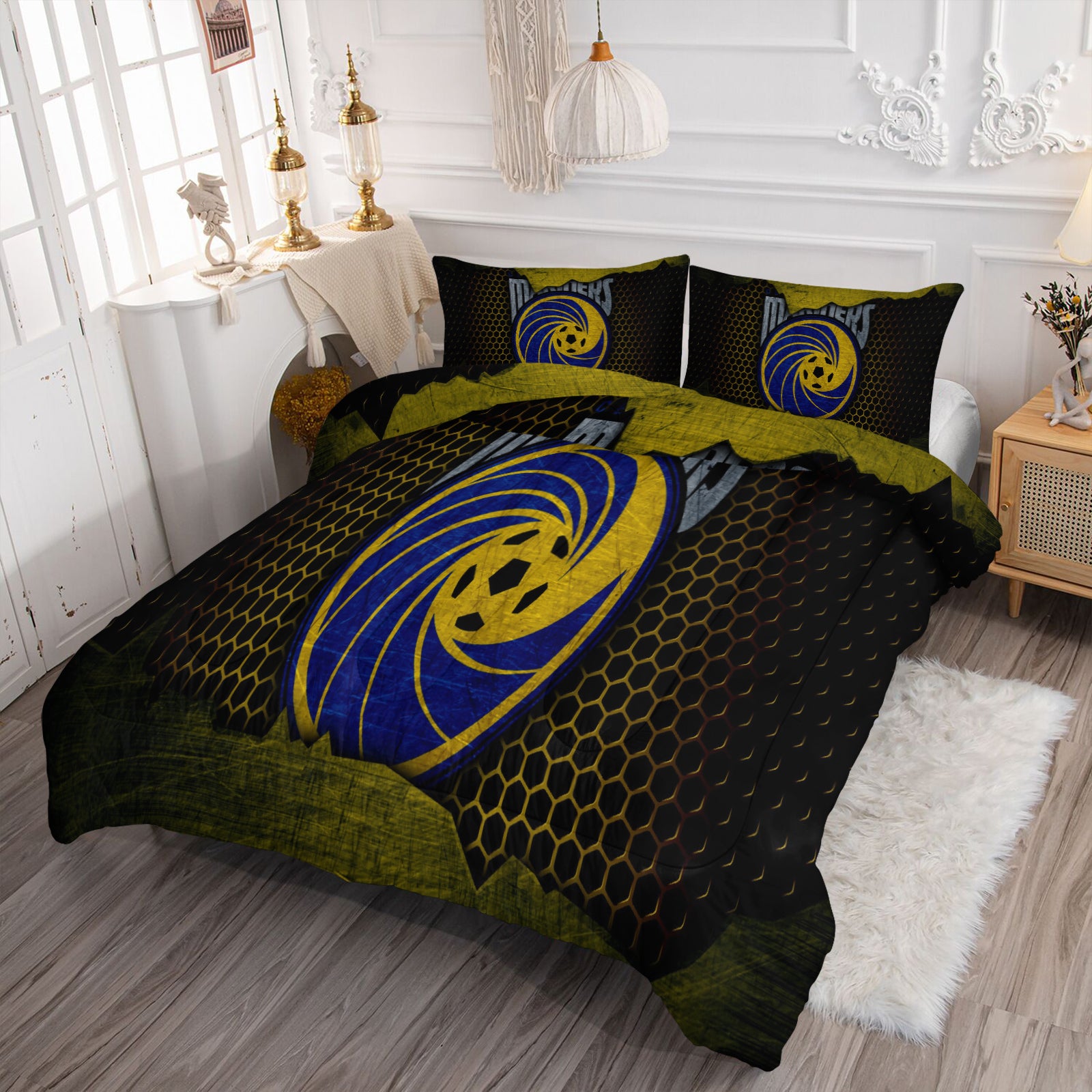Central Coast Mariners Soccer Comforter Pillowcase Sets Blanket All Season Reversible Quilted Duvet