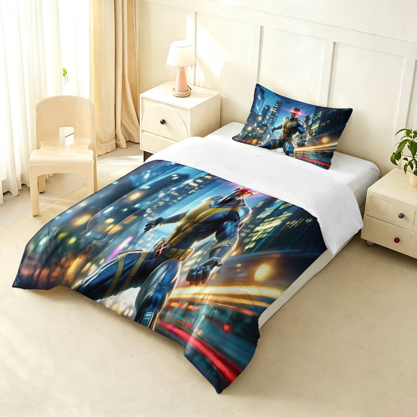 Marvel Rivals Cyclops Comforter Pillowcase Sets Blanket All Season Reversible Quilted Duvet