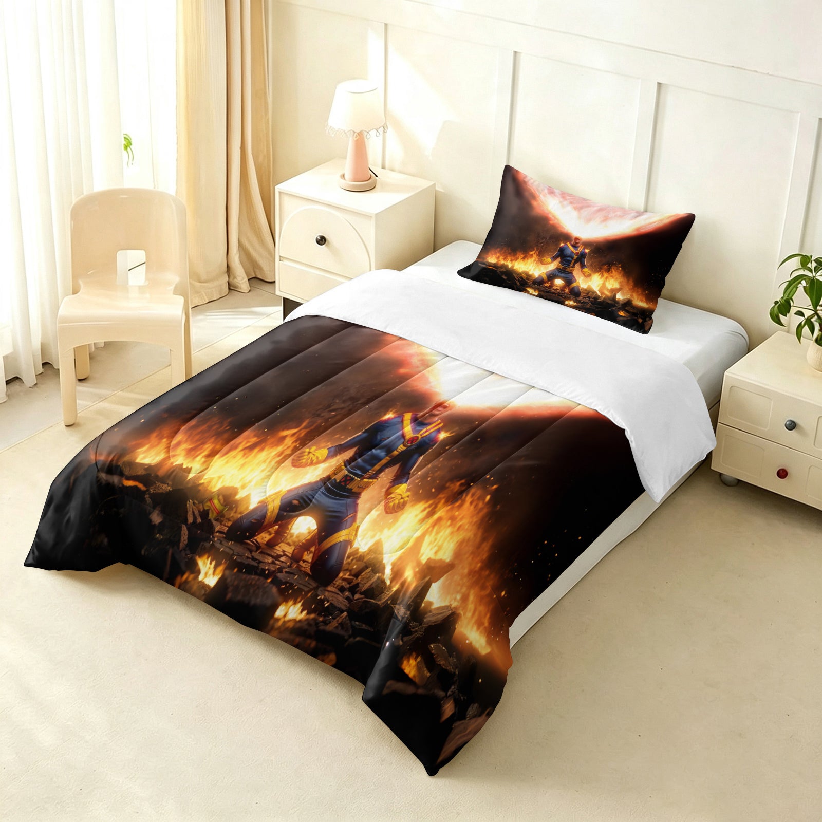 Marvel Rivals Cyclops Comforter Pillowcase Sets Blanket All Season Reversible Quilted Duvet
