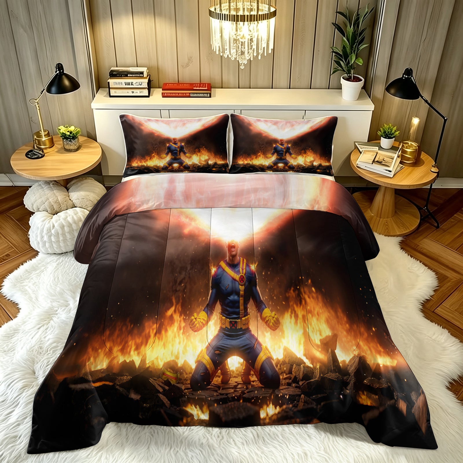 Marvel Rivals Cyclops Comforter Pillowcase Sets Blanket All Season Reversible Quilted Duvet