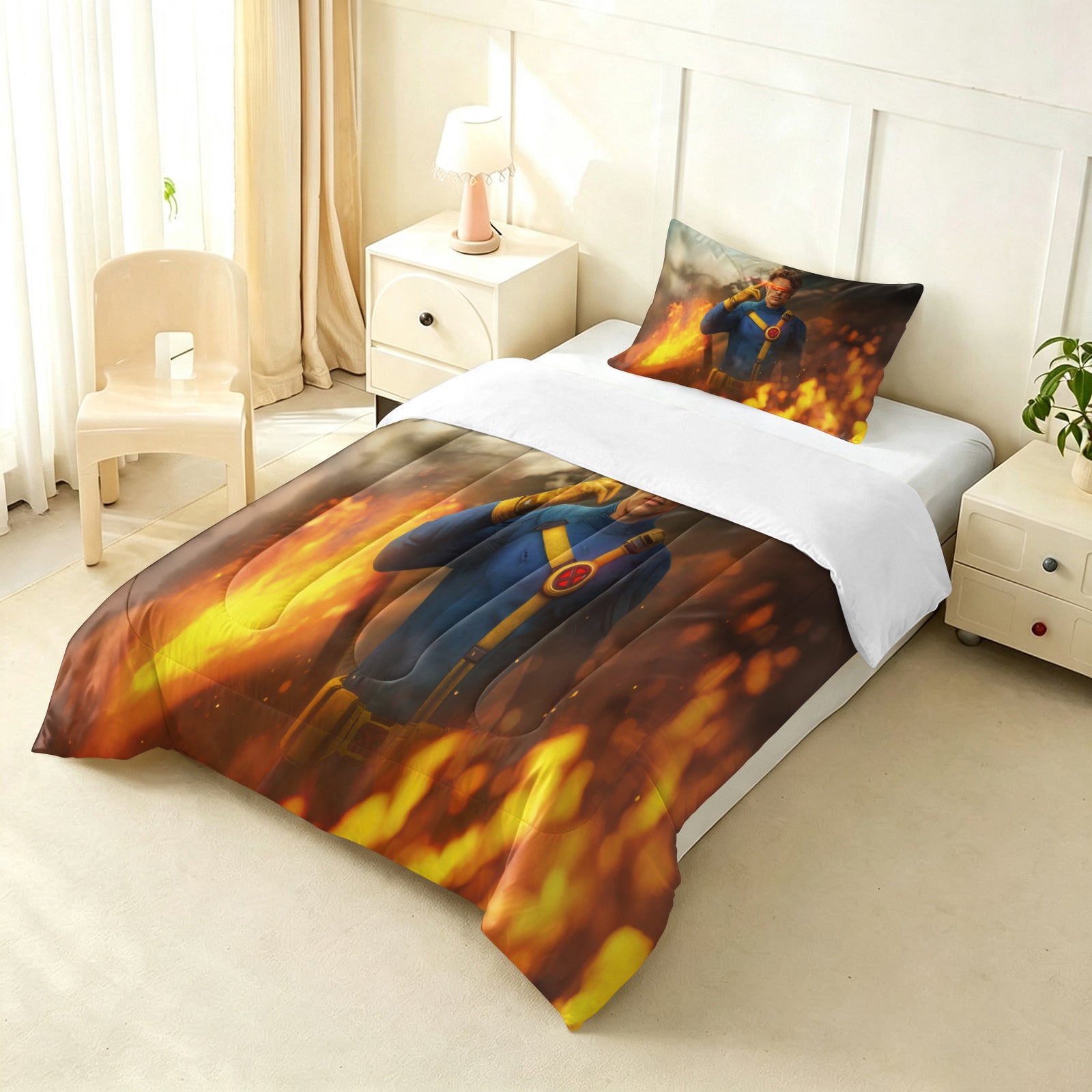 Marvel Rivals Cyclops Comforter Pillowcase Sets Blanket All Season Reversible Quilted Duvet