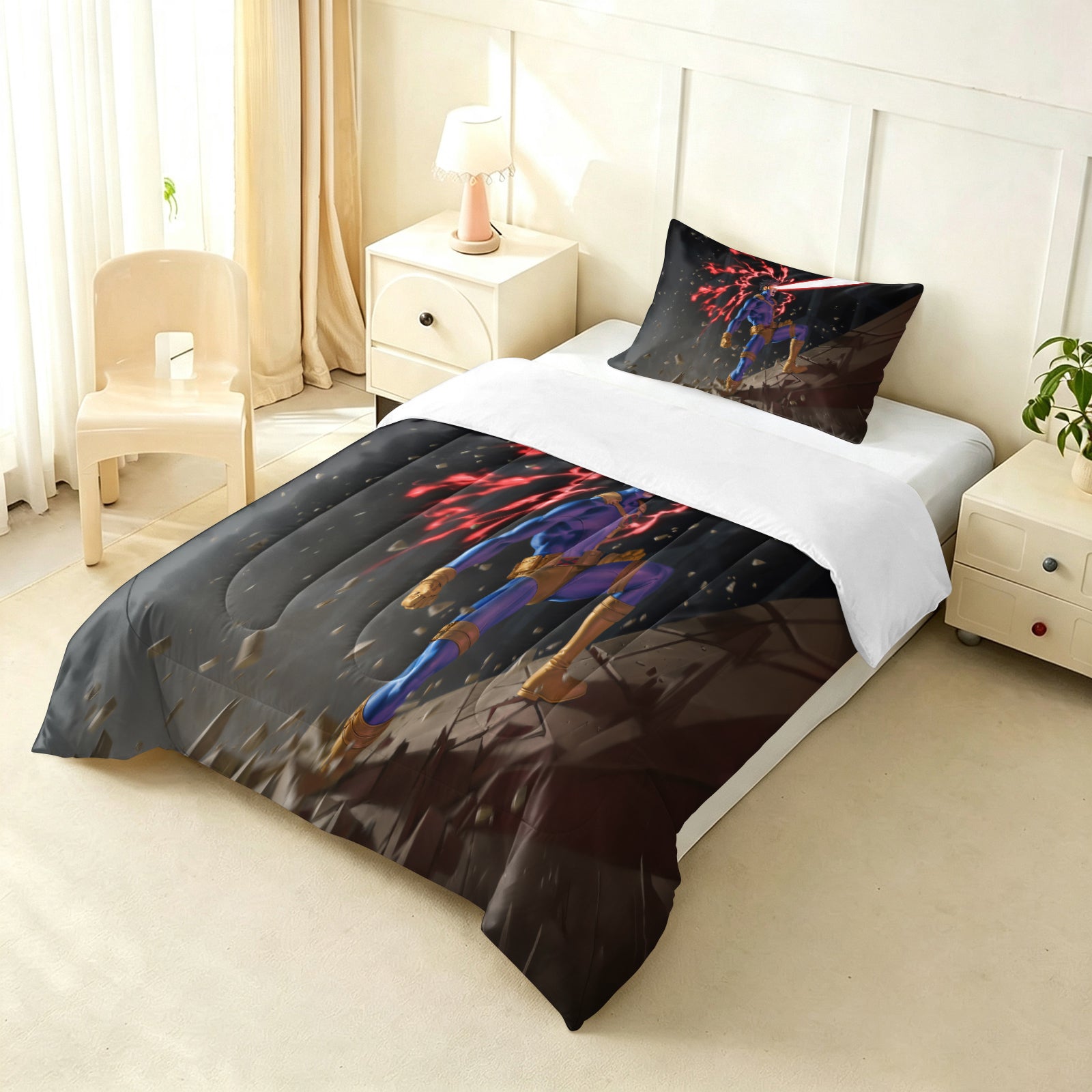 Marvel Rivals Cyclops Comforter Pillowcase Sets Blanket All Season Reversible Quilted Duvet