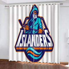 New YorkIslanders Hockey League  Blackout Curtain for Living Room Bedroom Window Treatment