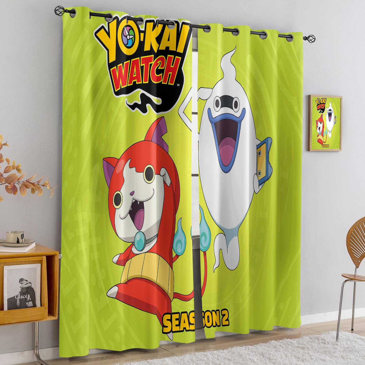 Yo Kai Watch Blackout Curtains Drapes for Window Treatment Set