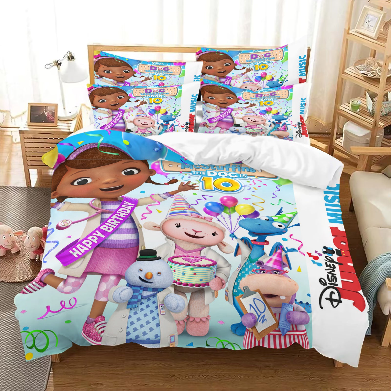 2025 New Doc McStuffins Duvet Cover Quilt Case Pillowcase Bedding Set Without Filler