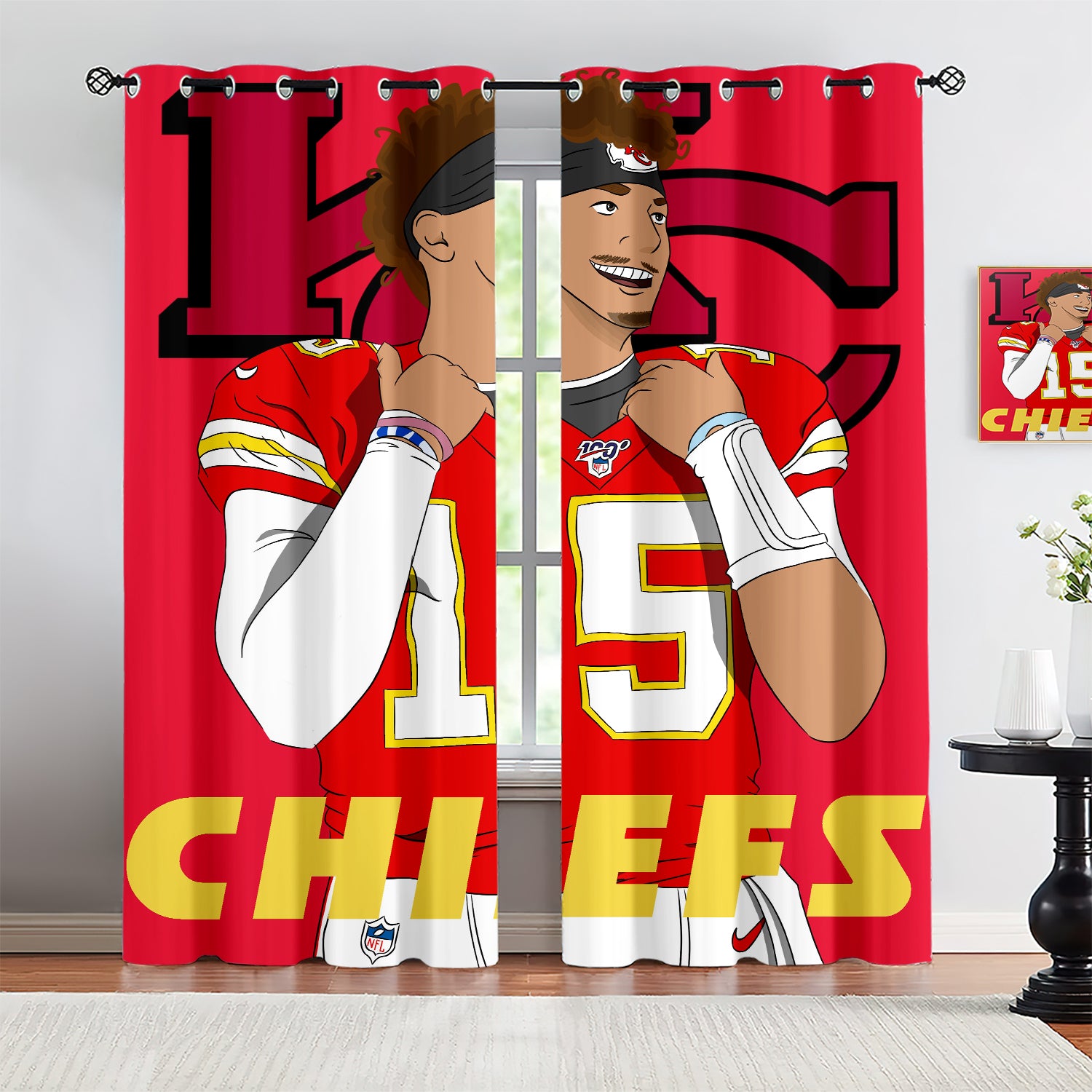 Patrick Mahomes Blackout Curtains Drapes for Window Treatment Set