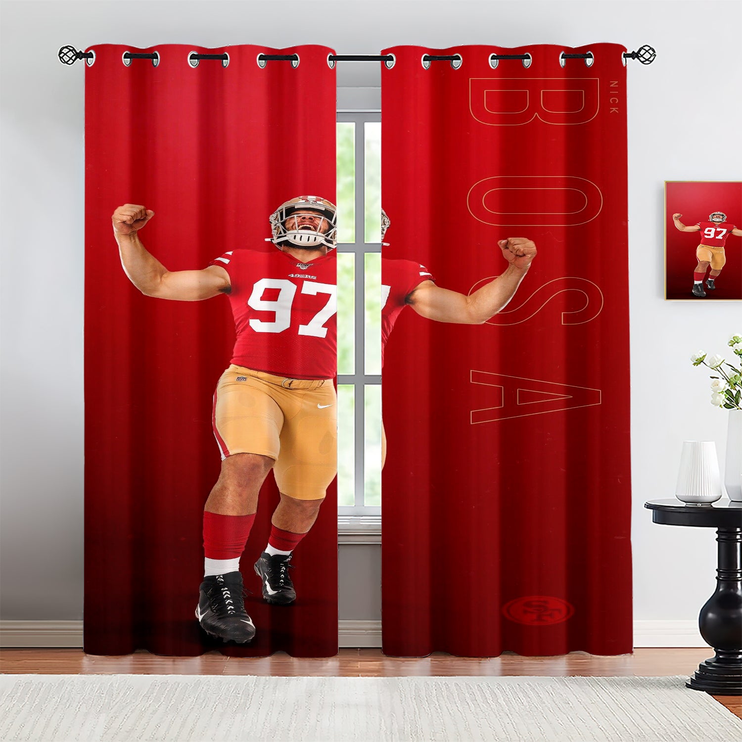 Nick Bosa Blackout Curtains Drapes for Window Treatment Set