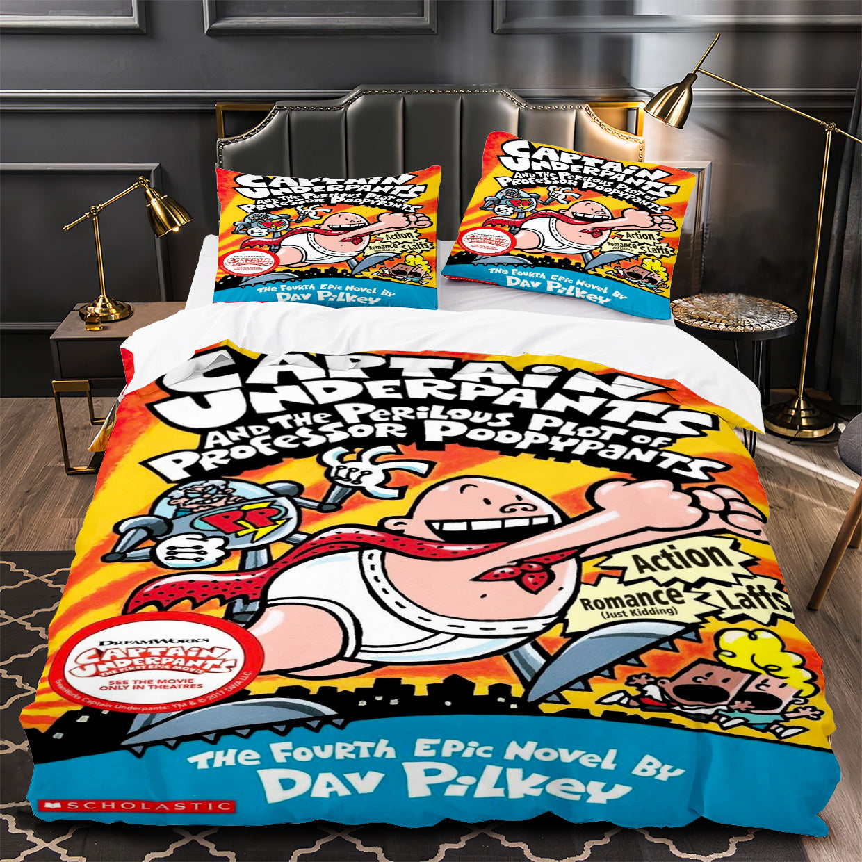 Captain Underpants Duvet Cover Quilt Case Pillowcase Bedding Set Without Filler