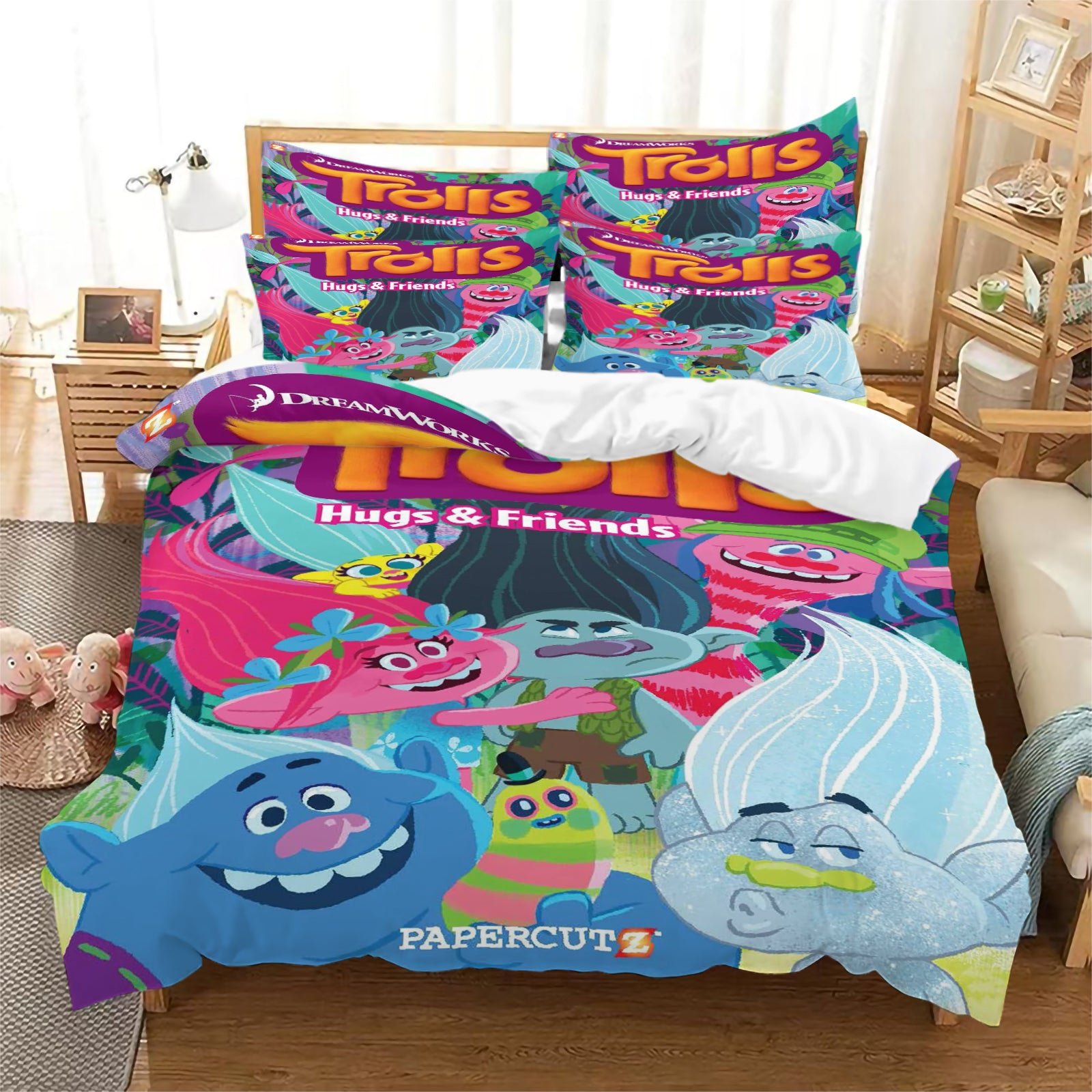 2025 New Trolls The Beat Goes On Duvet Cover Quilt Case Pillowcase Bedding Set Without Filler