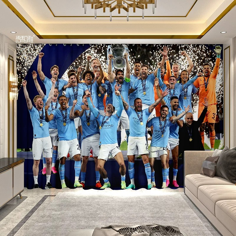 2025 New Manchester City Football Club Curtains Blackout Window Treatments Drapes Room Decor