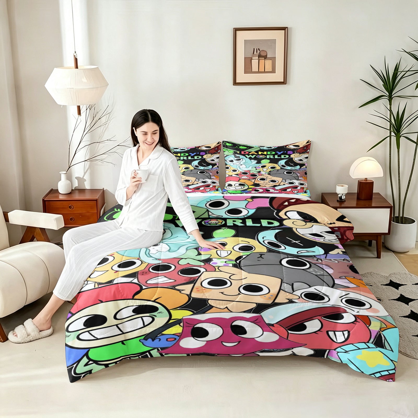 Dandy's World Comforter Pillowcase Sets Blanket All Season Reversible Quilted Duvet
