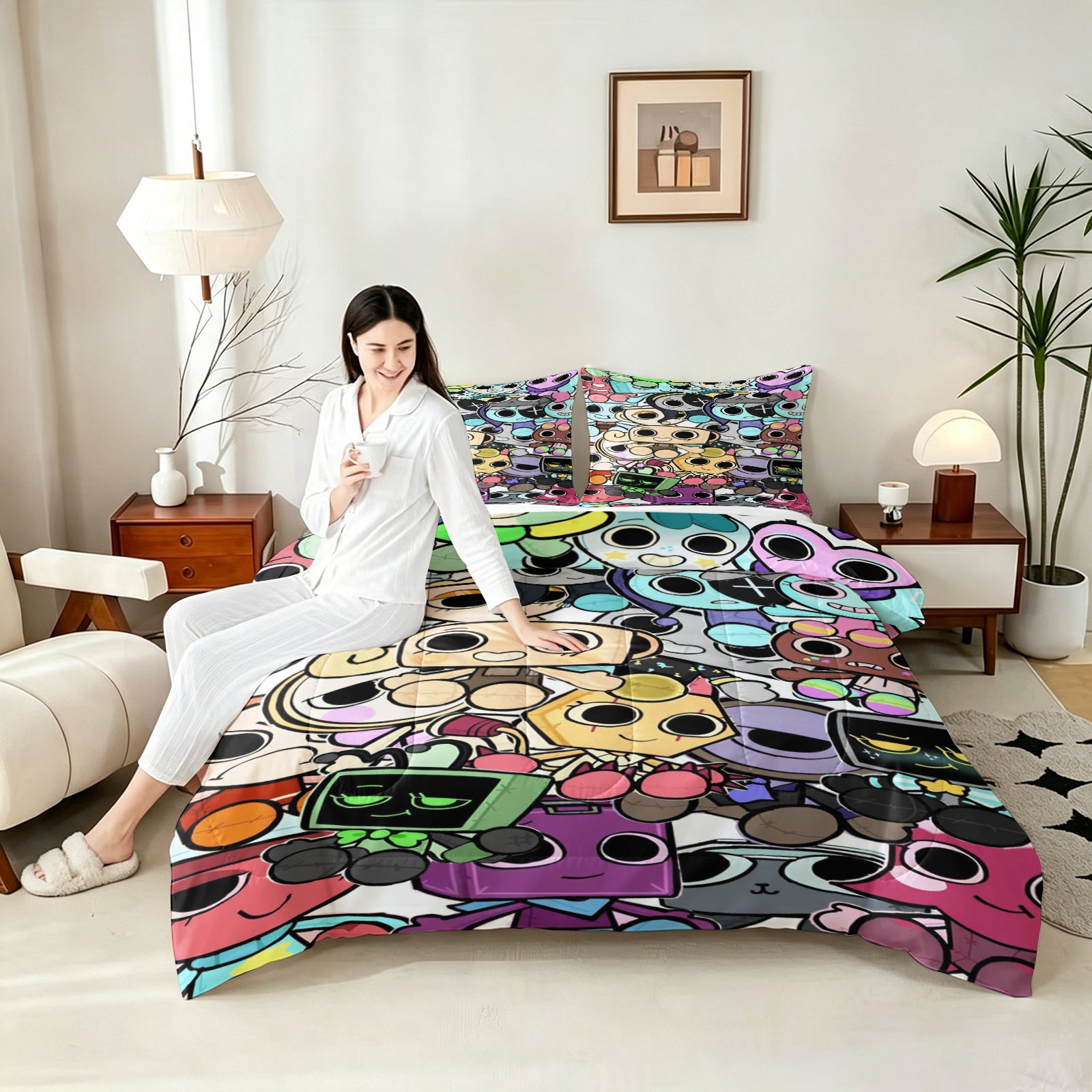 Dandy's World Comforter Pillowcase Sets Blanket All Season Reversible Quilted Duvet