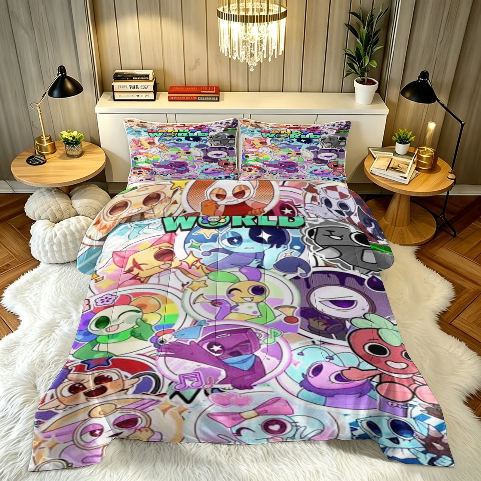 Dandy's World Comforter Pillowcase Sets Blanket All Season Reversible Quilted Duvet