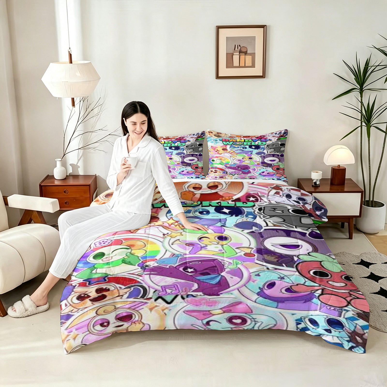 Dandy's World Comforter Pillowcase Sets Blanket All Season Reversible Quilted Duvet