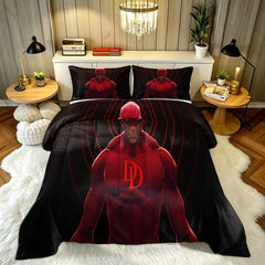 ‌Marvel Rivals Daredevil Comforter Pillowcase Sets Blanket All Season Reversible Quilted Duvet