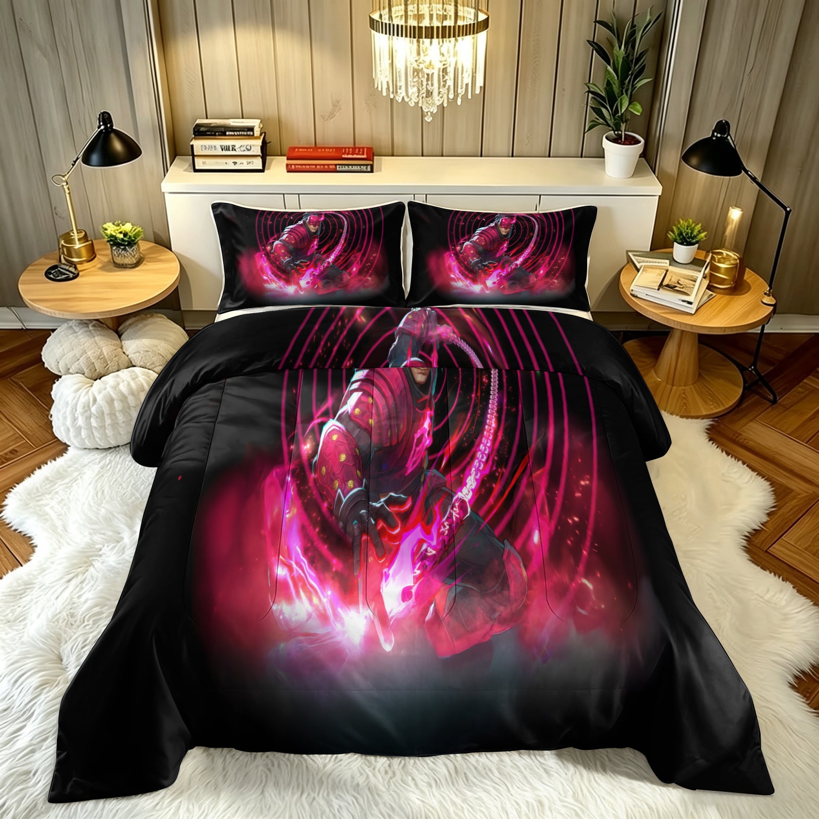 ‌Marvel Rivals Daredevil Comforter Pillowcase Sets Blanket All Season Reversible Quilted Duvet