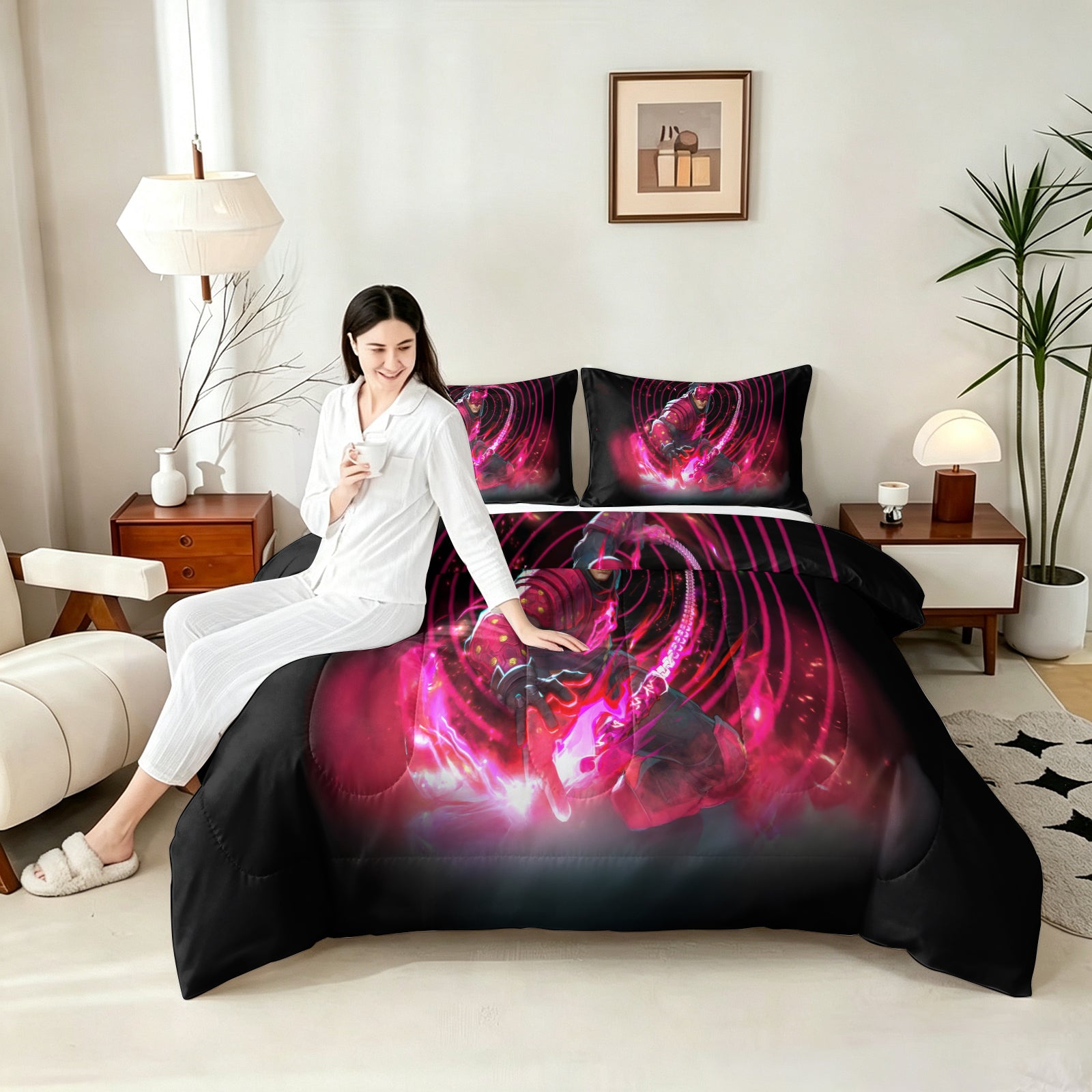 ‌Marvel Rivals Daredevil Comforter Pillowcase Sets Blanket All Season Reversible Quilted Duvet