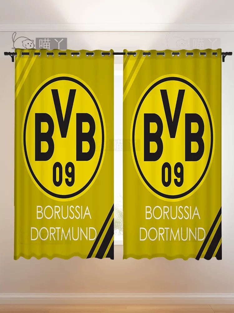 2025 New Borussia Dortmund Football Club Curtains Blackout Window Treatments Drapes Room Decor