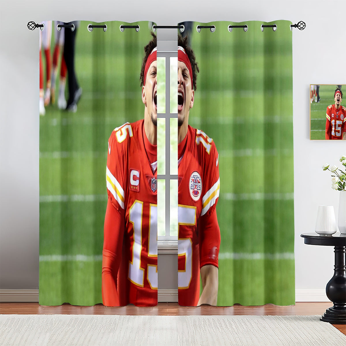 Patrick Mahomes Blackout Curtains Drapes for Window Treatment Set