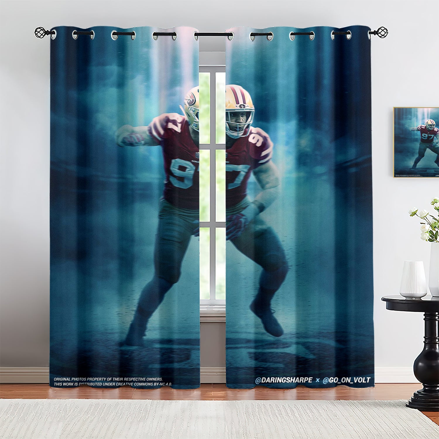 Nick Bosa Blackout Curtains Drapes for Window Treatment Set
