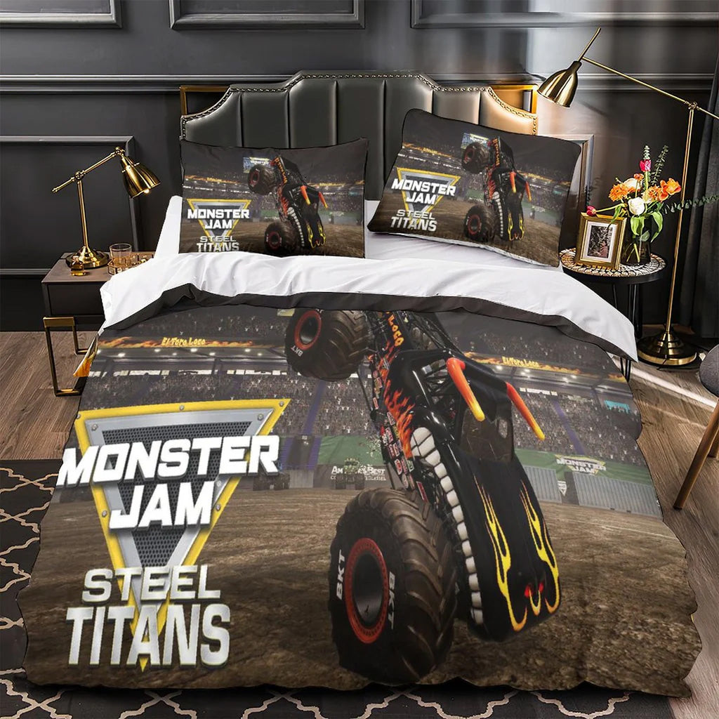 2025 NEW Monster Jam Steel Titans Truck Bedding Set Quilt Duvet Covers Bedding Sets
