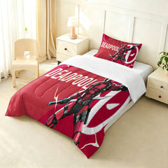 ‌Marvel Rivals Deadpool Comforter Pillowcase Sets Blanket All Season Reversible Quilted Duvet