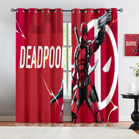 Marvel Rivals Deadpool Blackout Curtains Drapes For Window Treatment Set 1500