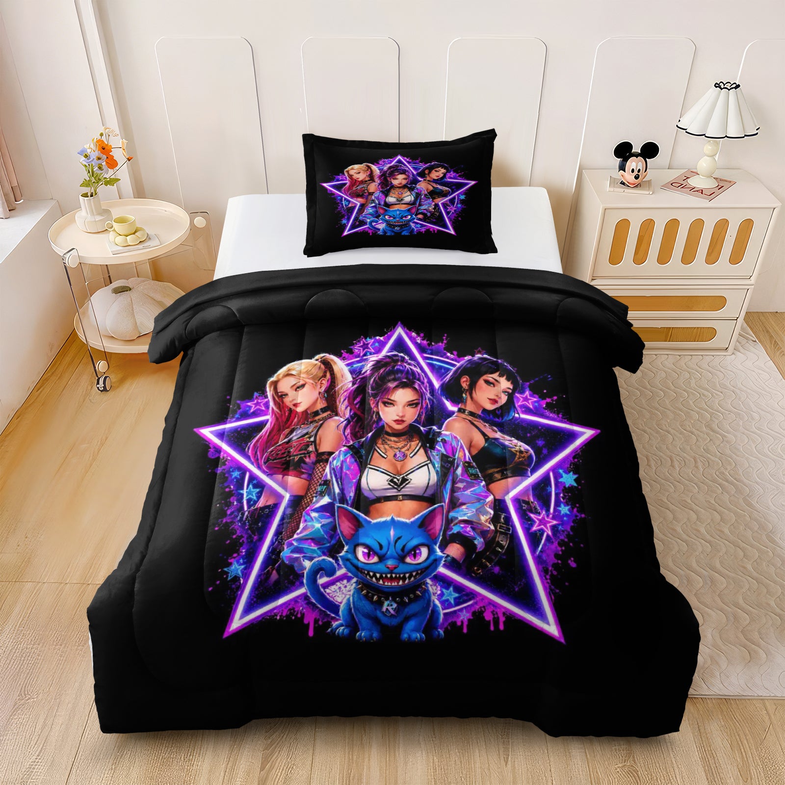 Kpop Demon Hunters  Comforter Pillowcase Sets Blanket All Season Reversible Quilted Duvet