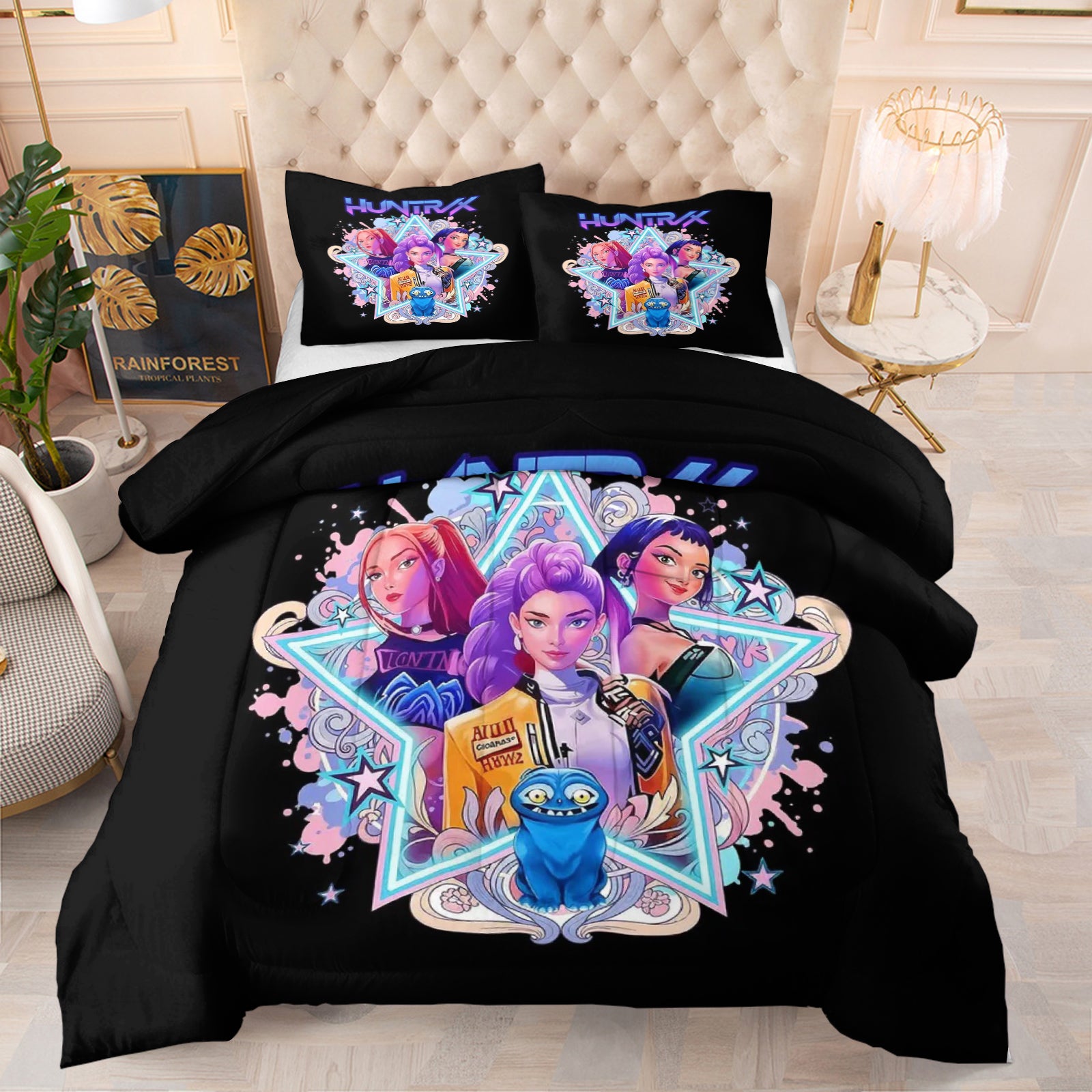 Kpop Demon Hunters  Comforter Pillowcase Sets Blanket All Season Reversible Quilted Duvet