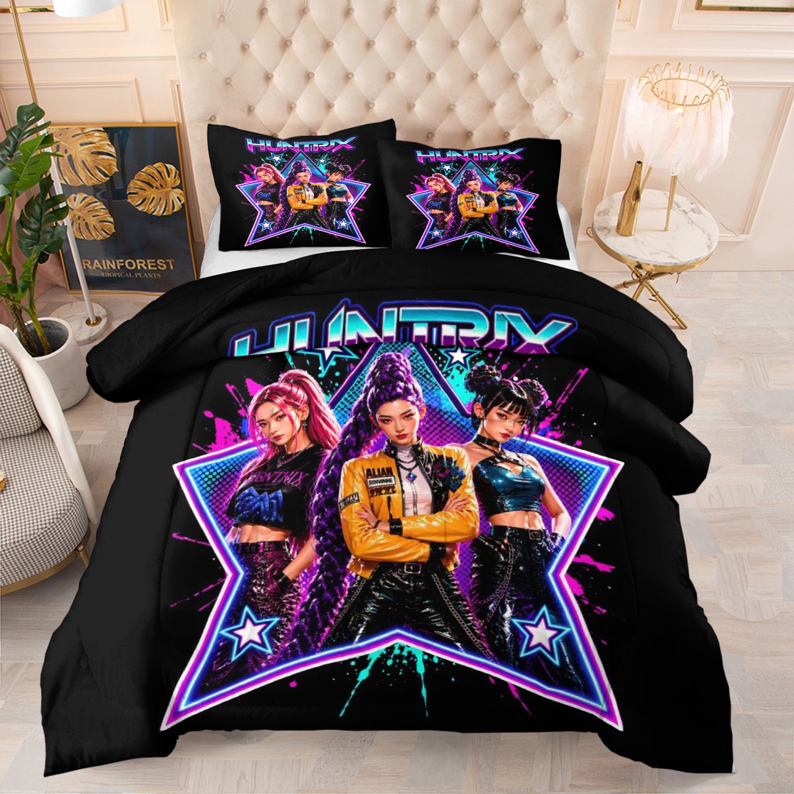 Kpop Demon Hunters  Comforter Pillowcase Sets Blanket All Season Reversible Quilted Duvet