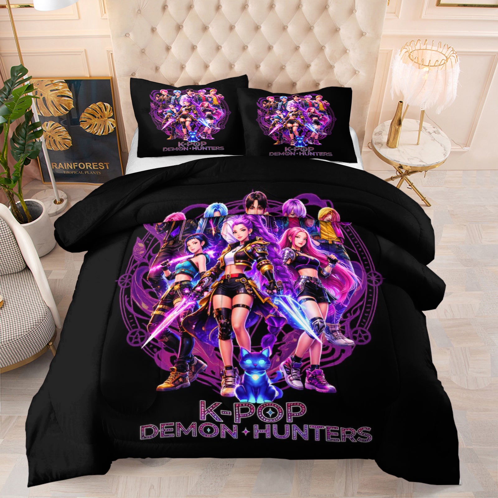 Kpop Demon Hunters  Comforter Pillowcase Sets Blanket All Season Reversible Quilted Duvet