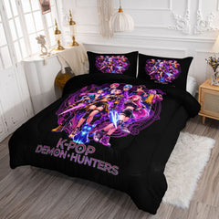 Kpop Demon Hunters  Comforter Pillowcase Sets Blanket All Season Reversible Quilted Duvet