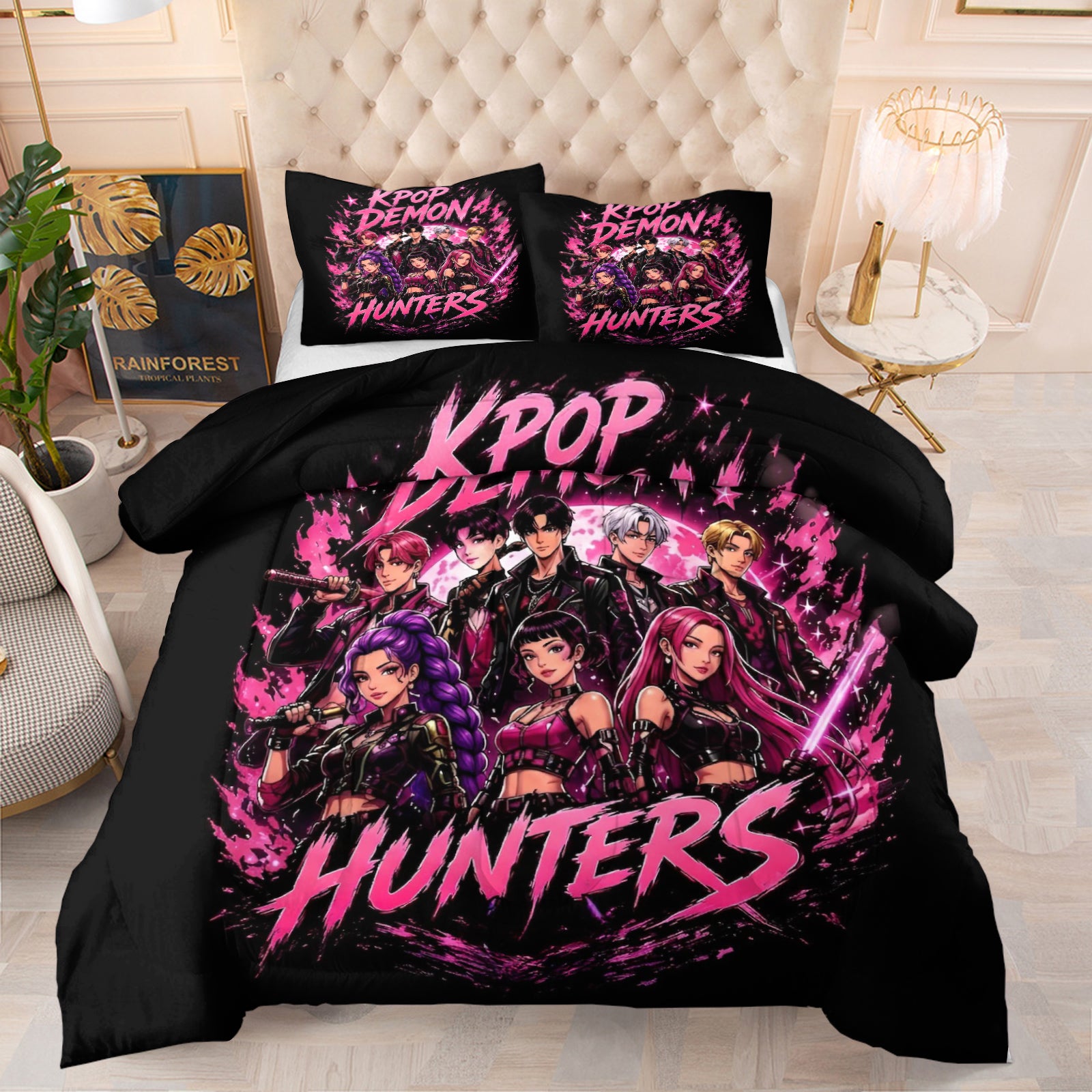Kpop Demon Hunters  Comforter Pillowcase Sets Blanket All Season Reversible Quilted Duvet