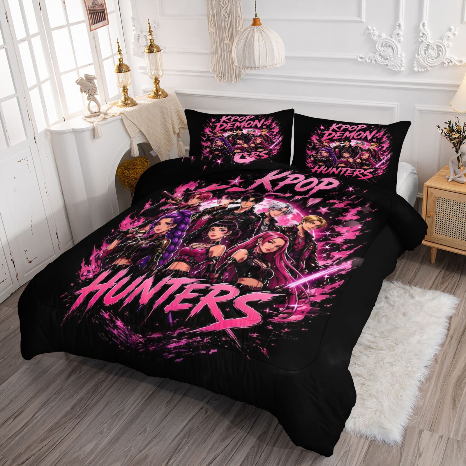 Kpop Demon Hunters  Comforter Pillowcase Sets Blanket All Season Reversible Quilted Duvet