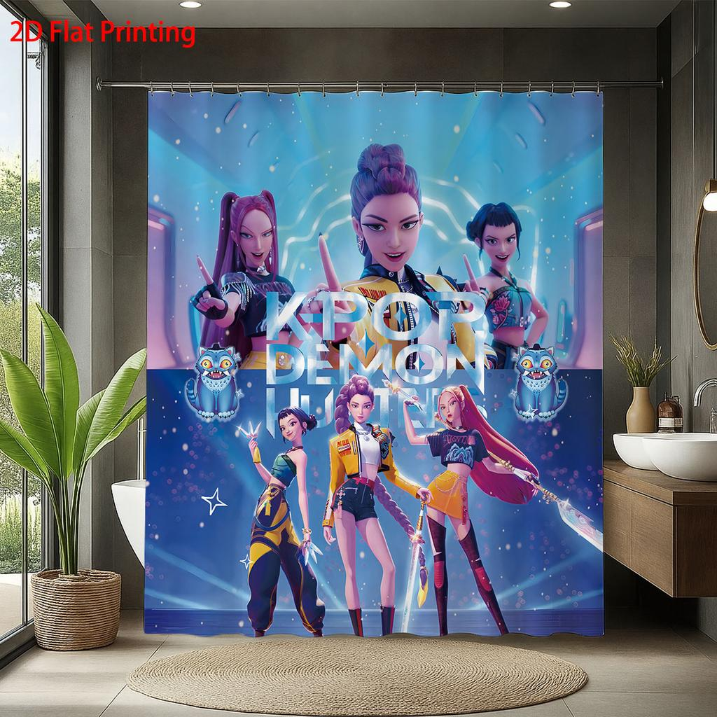 Kpop Demon Hunters Blackout Curtains Drapes for Window Treatment Set