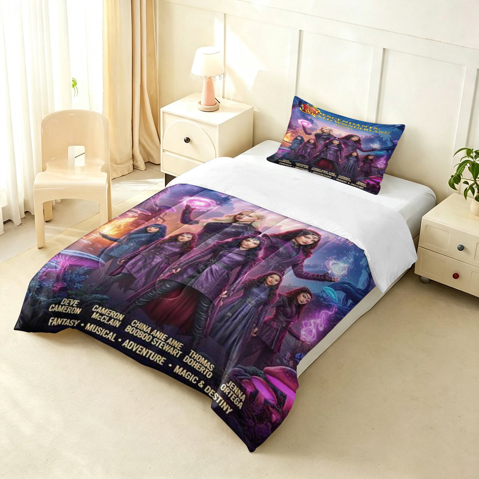 Descendants Wicked Wonderland Comforter Pillowcase Sets Blanket All Season Reversible Quilted Duvet