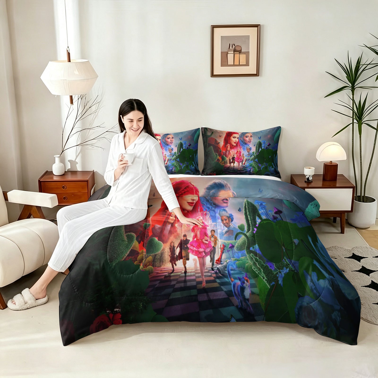Descendants Wicked Wonderland Comforter Pillowcase Sets Blanket All Season Reversible Quilted Duvet