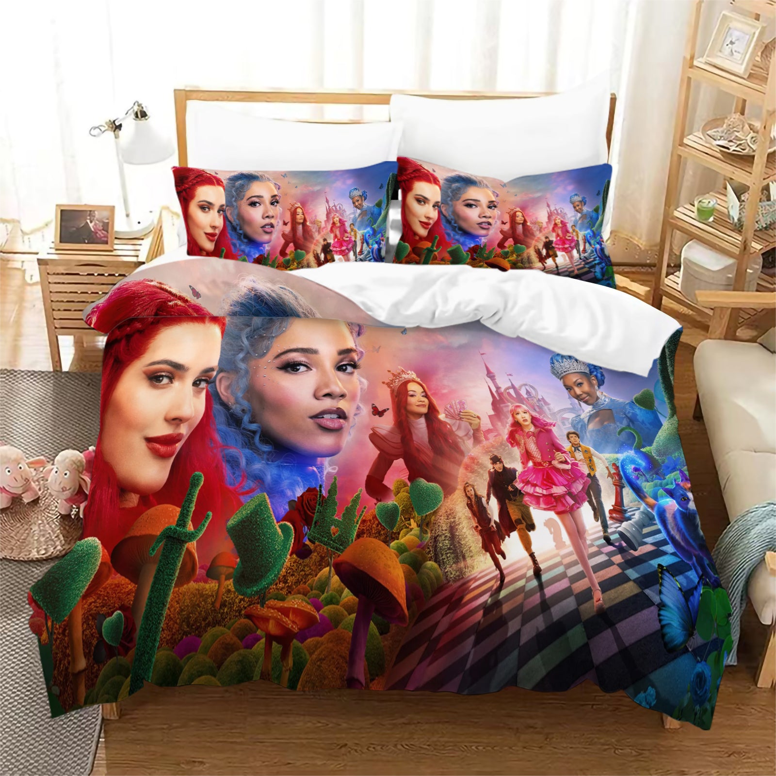 Descendants Wicked Wonderland Duvet Cover Quilt Case Pillowcase Bedding Set Without Filler