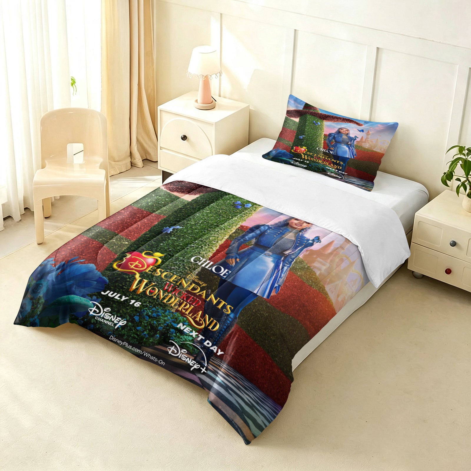 Descendants Wicked Wonderland Comforter Pillowcase Sets Blanket All Season Reversible Quilted Duvet