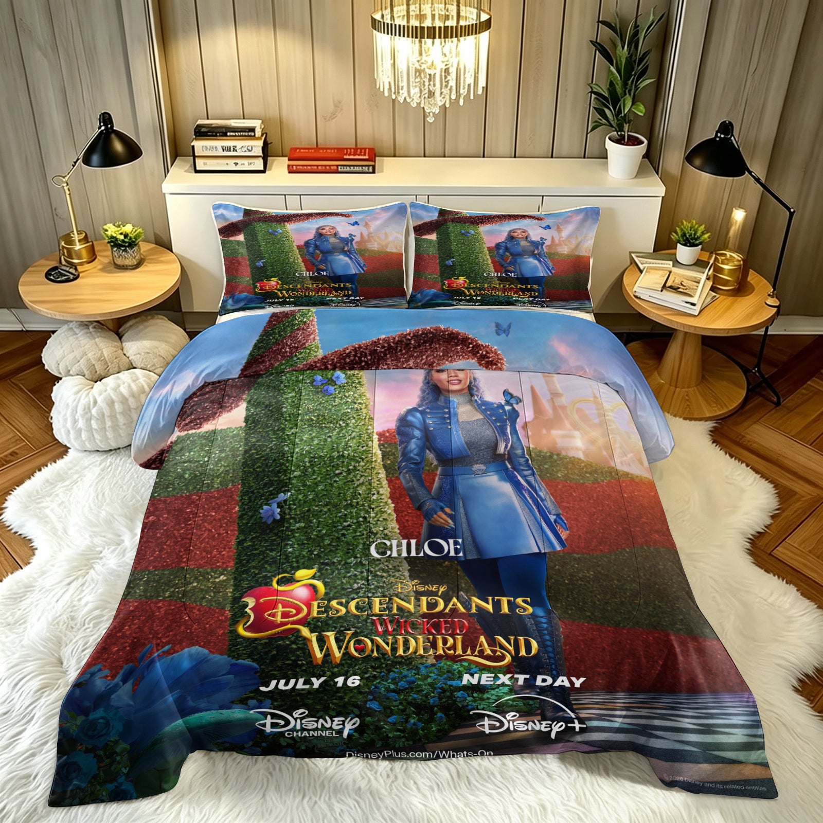 Descendants Wicked Wonderland Comforter Pillowcase Sets Blanket All Season Reversible Quilted Duvet