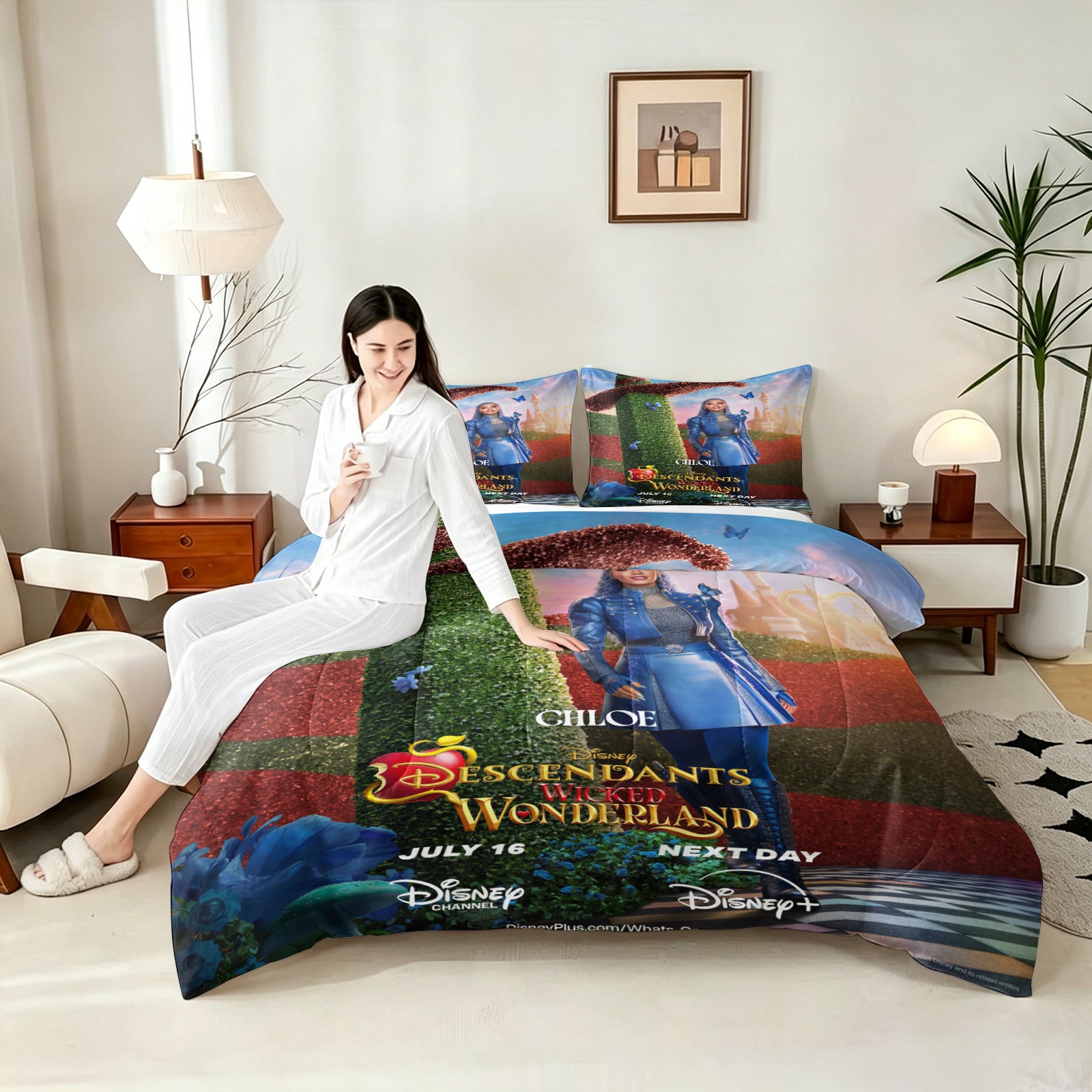 Descendants Wicked Wonderland Comforter Pillowcase Sets Blanket All Season Reversible Quilted Duvet