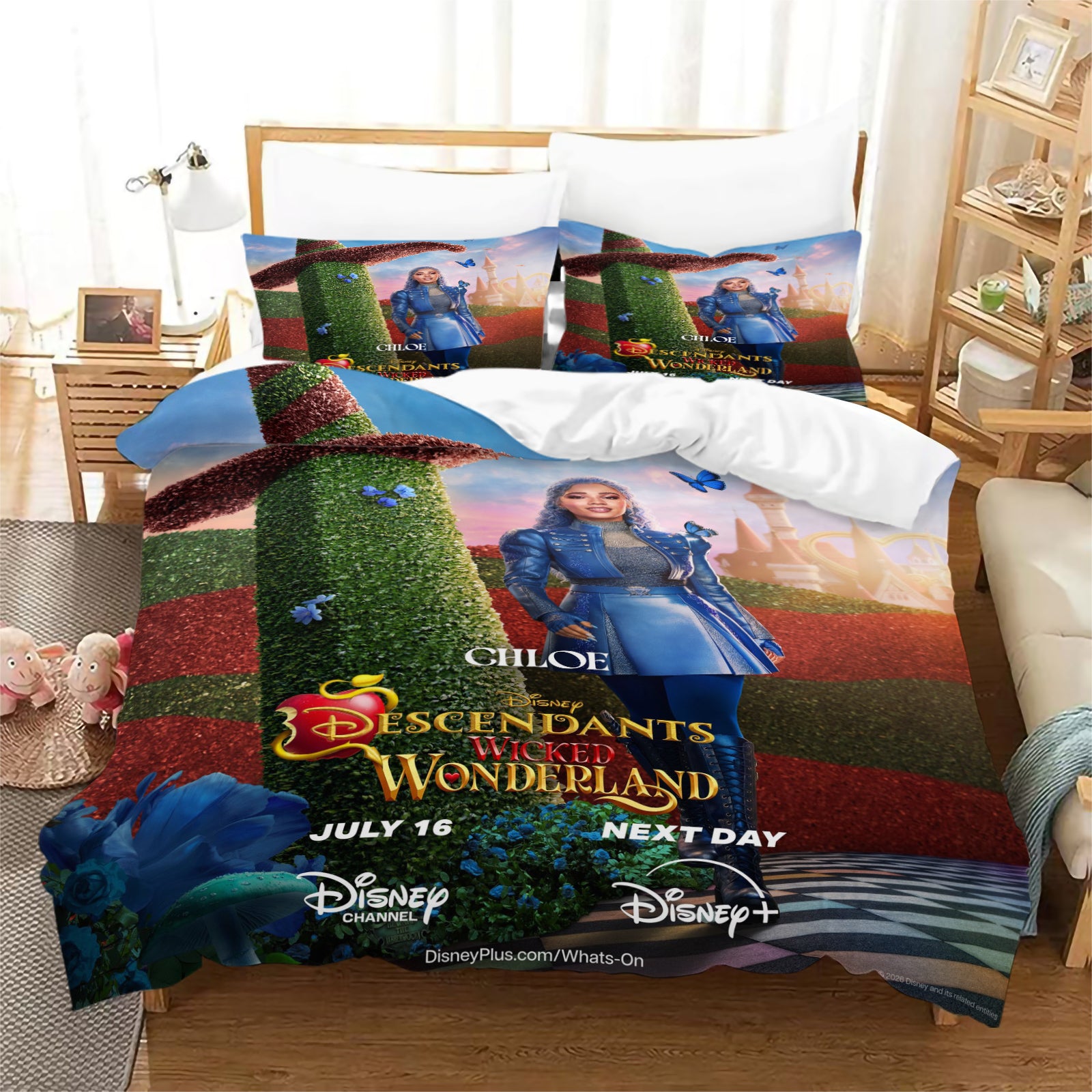 Descendants Wicked Wonderland Duvet Cover Quilt Case Pillowcase Bedding Set Without Filler