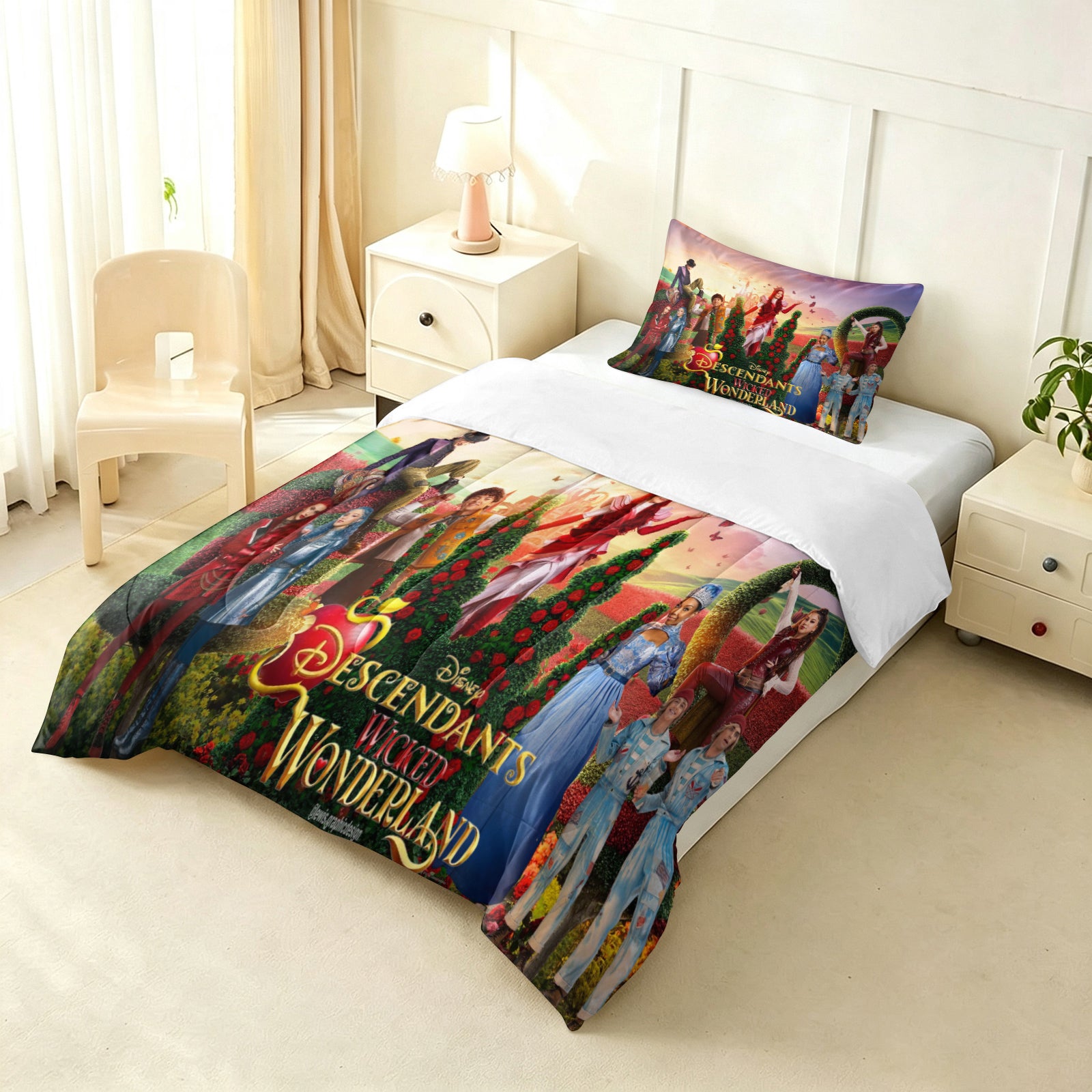 Descendants Wicked Wonderland Comforter Pillowcase Sets Blanket All Season Reversible Quilted Duvet